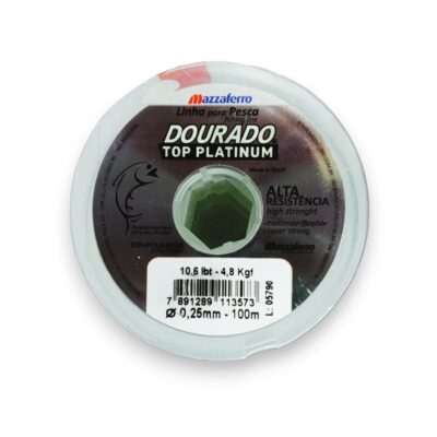 LINHA DOURADO TOP PLATINUM MONOFILAMENTO 0,25mm 100m